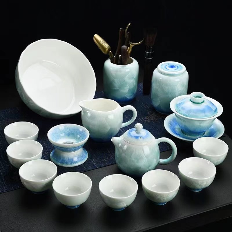 Crystal Glaze Porcelain Traditional Chinese Tea Ceremonial Set With Gift Box Crystal Glaze Porcelain Traditional Chinese Tea Ceremonial Set With Gift Box