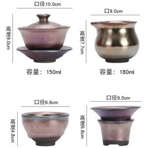 Authentic Handmade Colorful Glaze Pottery Traditional Chinese Tea Set