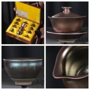 Authentic Handmade Colorful Glaze Pottery Traditional Chinese Tea Set