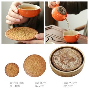 Modern Persimmon Shape Traditional Chinese Porcelain Tea Service Set