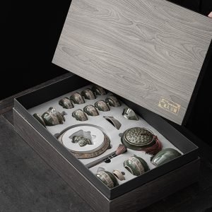 Antique Dragon Theme Cracked Porcelain Traditional Chinese Tea Ceremony Set