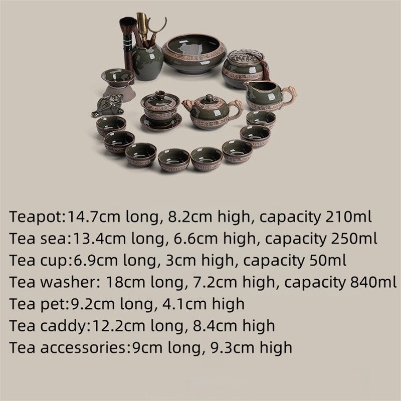 Antique Dragon Theme Cracked Porcelain Traditional Chinese Tea Ceremony Set Antique Dragon Theme Cracked Porcelain Traditional Chinese Tea Ceremony Set