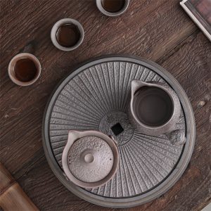 Antique Iron Glaze Chinese Pottery Tea Service Set For Sale