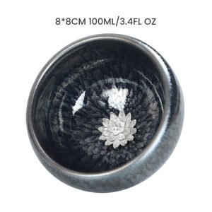 3.4 Fl Oz/100 Ml Golden Gilded Lotus Jian Zhan Ware Tea Cup