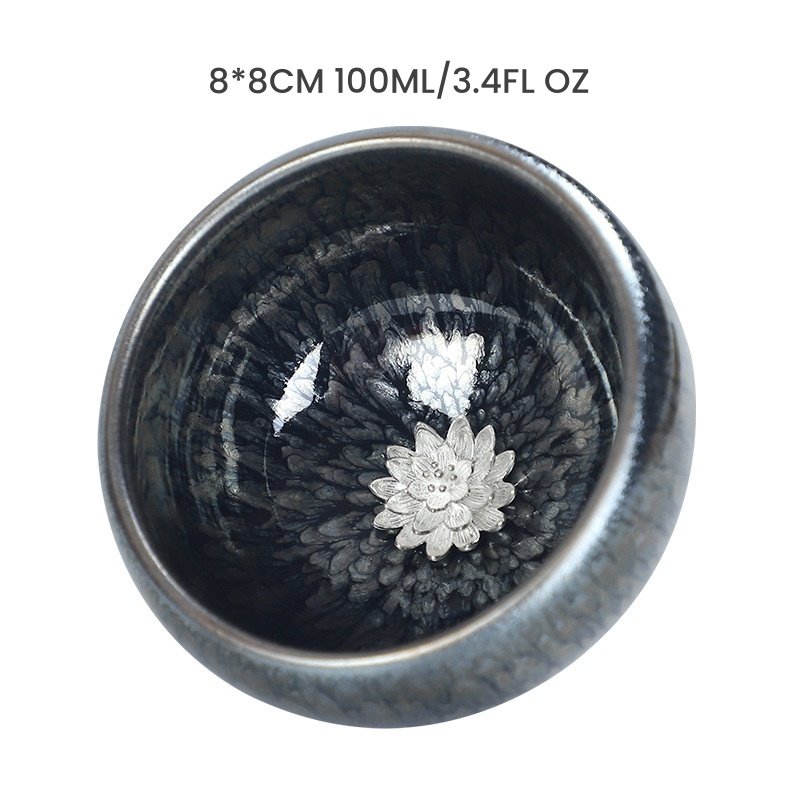 3.4 Fl Oz/100 Ml Golden Gilded Lotus Jian Zhan Ware Tea Cup 3.4 Fl Oz/100 Ml Golden Gilded Lotus Jian Zhan Ware Tea Cup