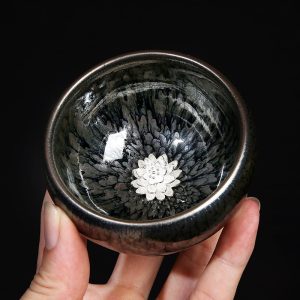3.4 Fl Oz/100 Ml Golden Gilded Lotus Jian Zhan Ware Tea Cup