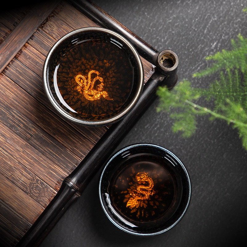 3.4 Fl Oz/100 Ml Golden Gilded Lotus Jian Zhan Ware Tea Cup 3.4 Fl Oz/100 Ml Golden Gilded Lotus Jian Zhan Ware Tea Cup