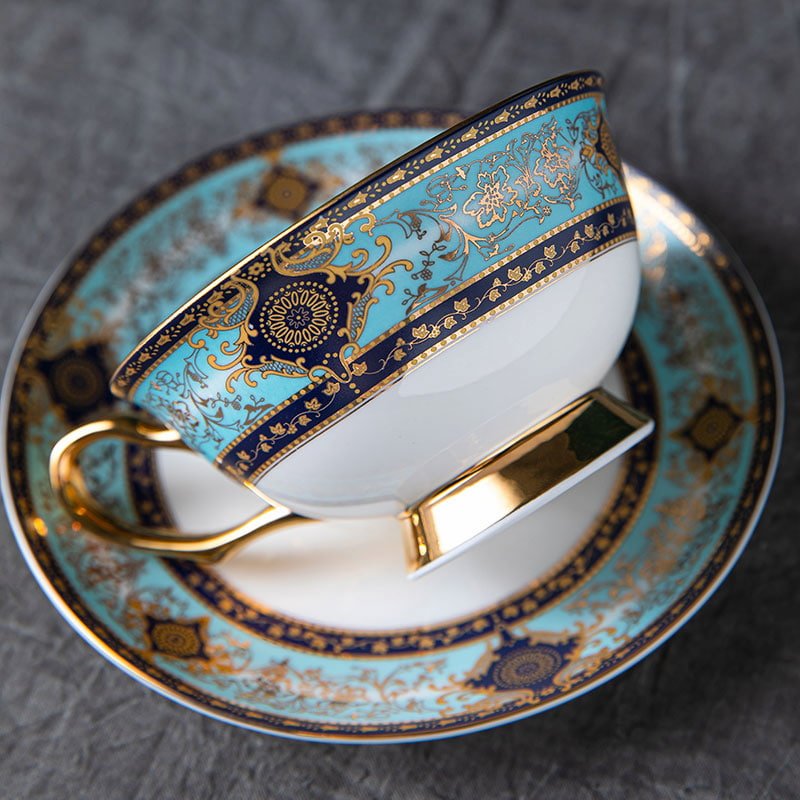 Embossed Pattern And Pumpkin-shaped Bone China Cheap Vintage Style Tea Cups With Saucers For Sale Embossed Pattern And Pumpkin-shaped Bone China Cheap Vintage Style Tea Cups With Saucers For Sale