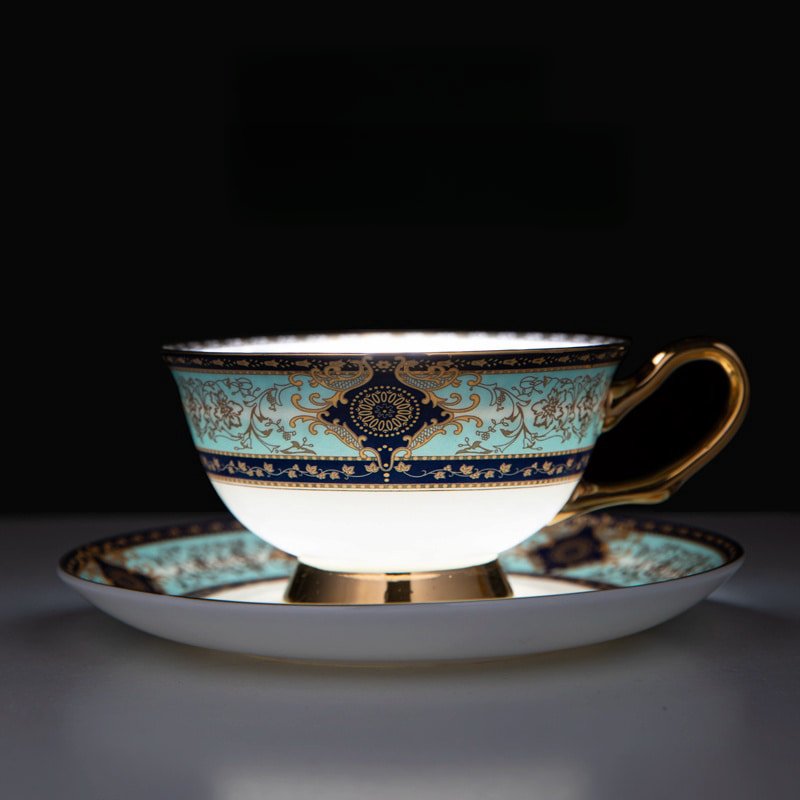 Embossed Pattern And Pumpkin-shaped Bone China Cheap Vintage Style Tea Cups With Saucers For Sale Embossed Pattern And Pumpkin-shaped Bone China Cheap Vintage Style Tea Cups With Saucers For Sale