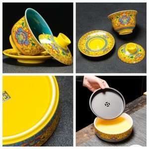 4fl Oz/120ml Best Entangled Branches Pattern Enamel Royal Porcelain Gaiwan Teapot