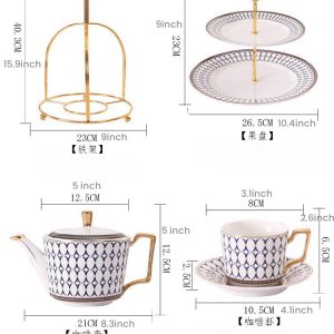 Luxurious And Royal Majestic Horse English Bone China Porcelain Tea Sets For Adults Vintage
