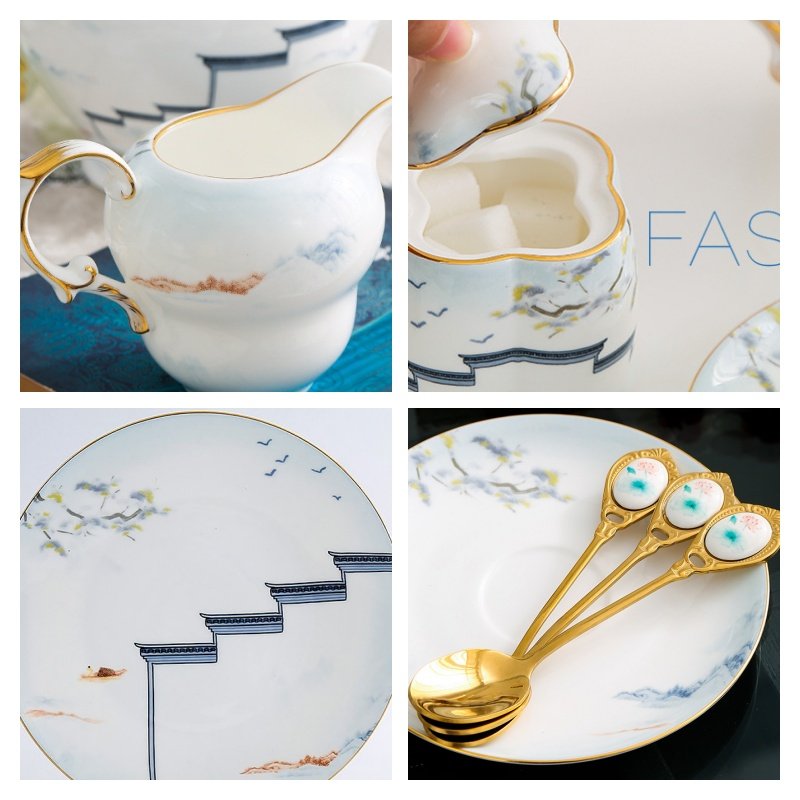 Blue Floral And Royal Elegance In Vintage And Bone China Porcelain Tea And Coffee Set For Adults Blue Floral And Royal Elegance In Vintage And Bone China Porcelain Tea And Coffee Set For Adults