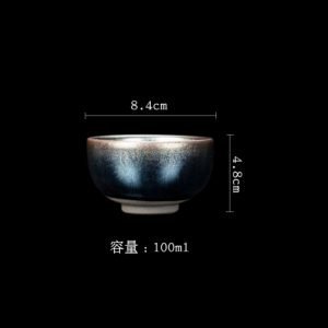 3.4 Fl Oz/100 Ml Golden Gilded Lotus Jian Zhan Ware Tea Cup