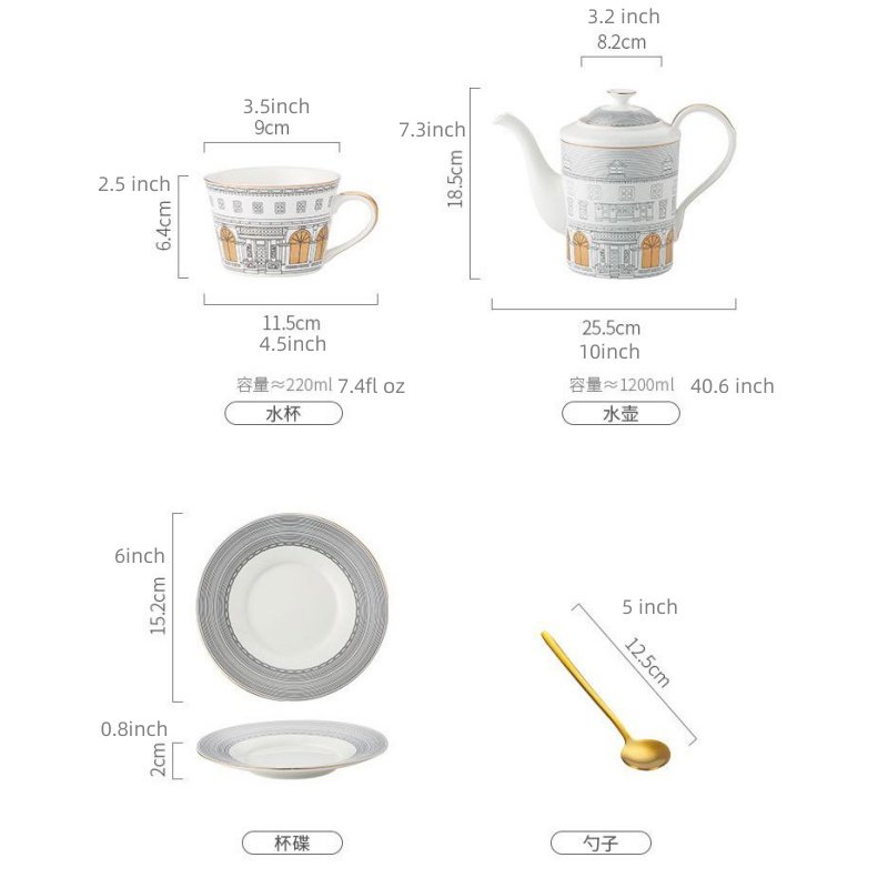 Striped Elegance Blue And Gold Hand Painted Bone China Vintage Tea And Coffee Set For Adults Striped Elegance Blue And Gold Hand Painted Bone China Vintage Tea And Coffee Set For Adults