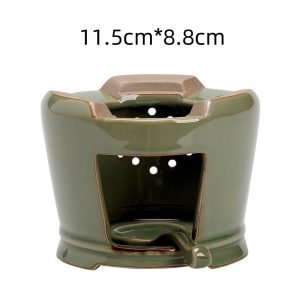 Black And Golden Modern Sleek Teapot Candle Warmer