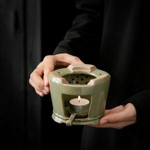 Black And Golden Modern Sleek Teapot Candle Warmer