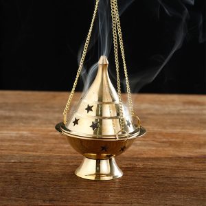 Hanging Indian Antique Brass Incense Burner