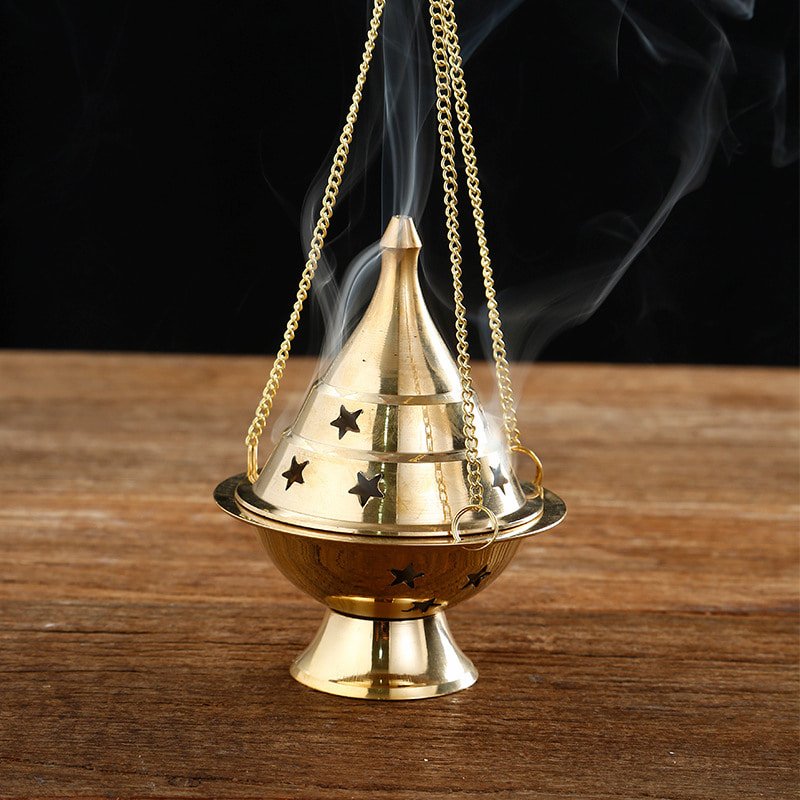 Hanging Indian Antique Brass Incense Burner Hanging Indian Antique Brass Incense Burner