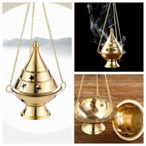 Hanging Indian Antique Brass Incense Burner