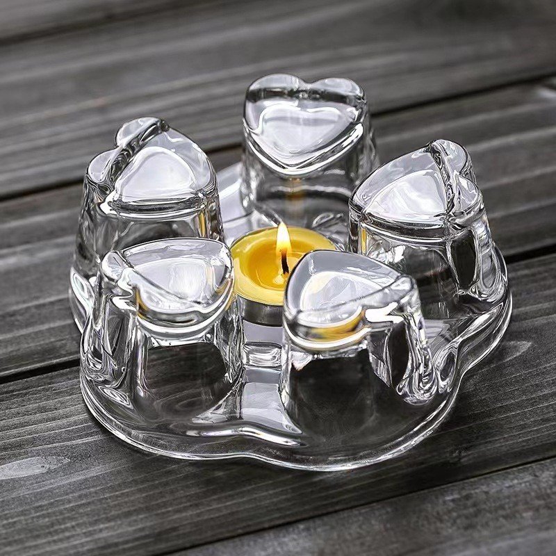 Heart Shaped Clear Glass Wax And Candle Warmer For Teapot Heart Shaped Clear Glass Wax And Candle Warmer For Teapot