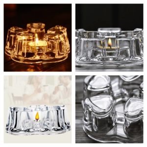 Heart Shaped Clear Glass Wax And Candle Warmer For Teapot