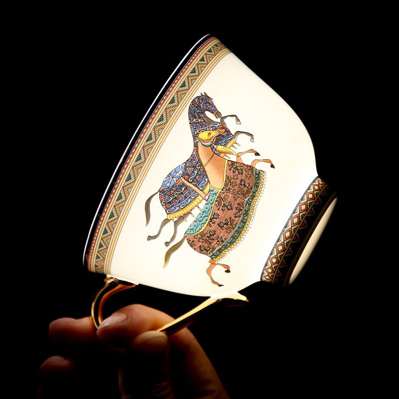 Luxurious And Royal Majestic Horse English Bone China Porcelain Tea Sets For Adults Vintage Luxurious And Royal Majestic Horse English Bone China Porcelain Tea Sets For Adults Vintage