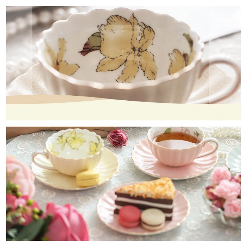 Green And White Golden Rim Royal Bone China Vintage Tea Cups And Saucers Set Cheap For Sale Green And White Golden Rim Royal Bone China Vintage Tea Cups And Saucers Set Cheap For Sale