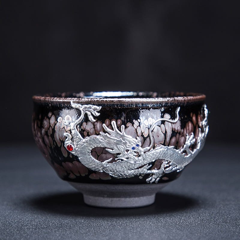 6.1 Fl Oz/180 Ml Dragon And Phoenix Oil Spot Jian Zhan Ware Tea Cups For Sale 6.1 Fl Oz/180 Ml Dragon And Phoenix Oil Spot Jian Zhan Ware Tea Cups For Sale