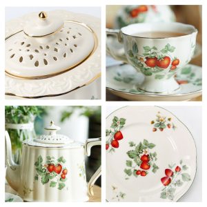 Pink Rose Garden English Vintage And Fine Bone China Porcelain Tea And Plate Set For Sale