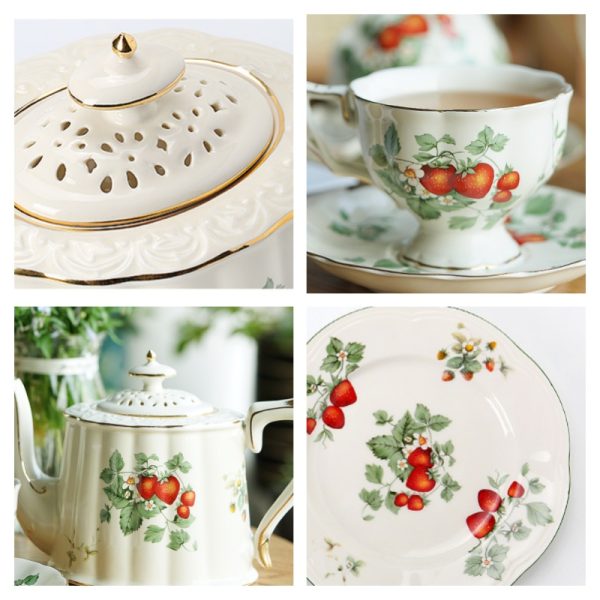 Pink Rose Garden English Vintage And Fine Bone China Porcelain Tea And Plate Set For Sale
