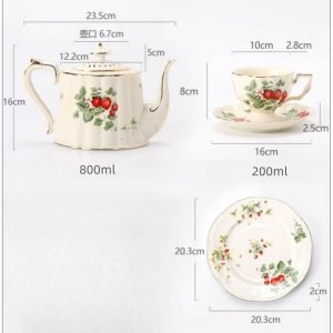 Pink Rose Garden English Vintage And Fine Bone China Porcelain Tea And Plate Set For Sale