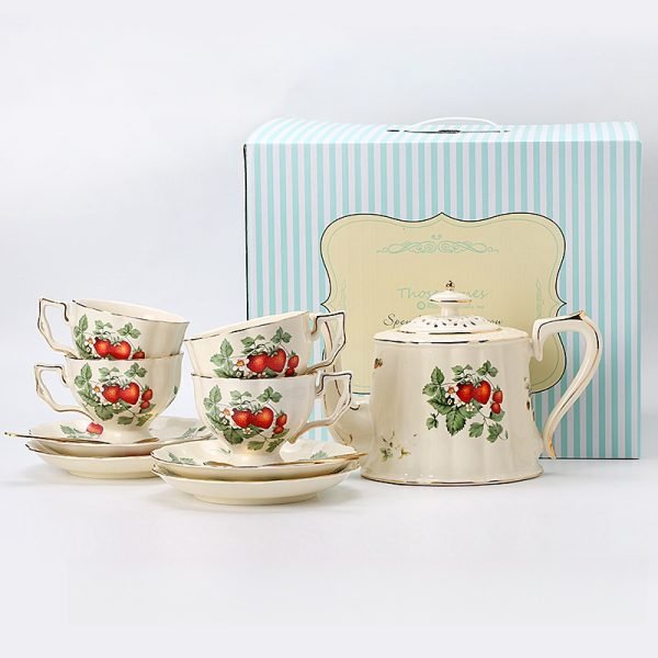 Pink Rose Garden English Vintage And Fine Bone China Porcelain Tea And Plate Set For Sale