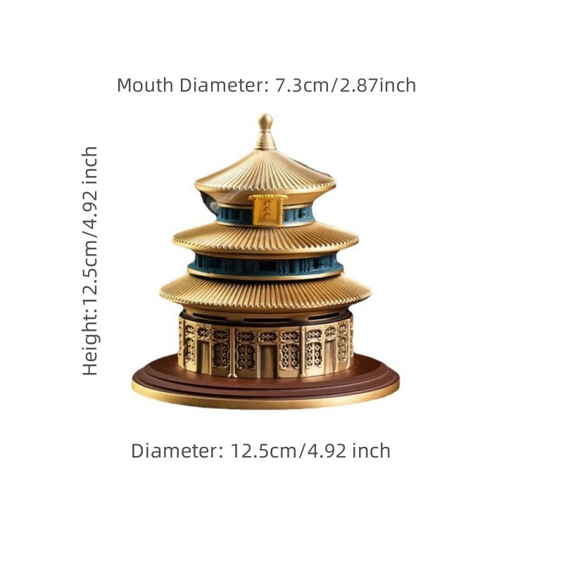 Temple of Heaven Shaped Chinese Antique Brass Incense Burner Temple of Heaven Shaped Chinese Antique Brass Incense Burner
