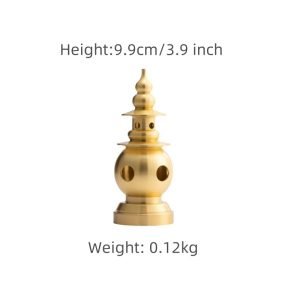 Tower-Shaped Antique Brass Incense Burner