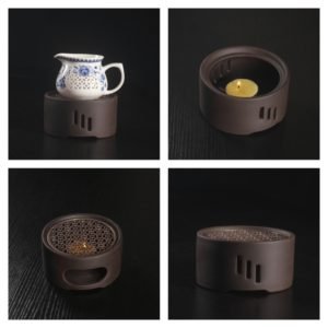 Black And Golden Modern Sleek Teapot Candle Warmer
