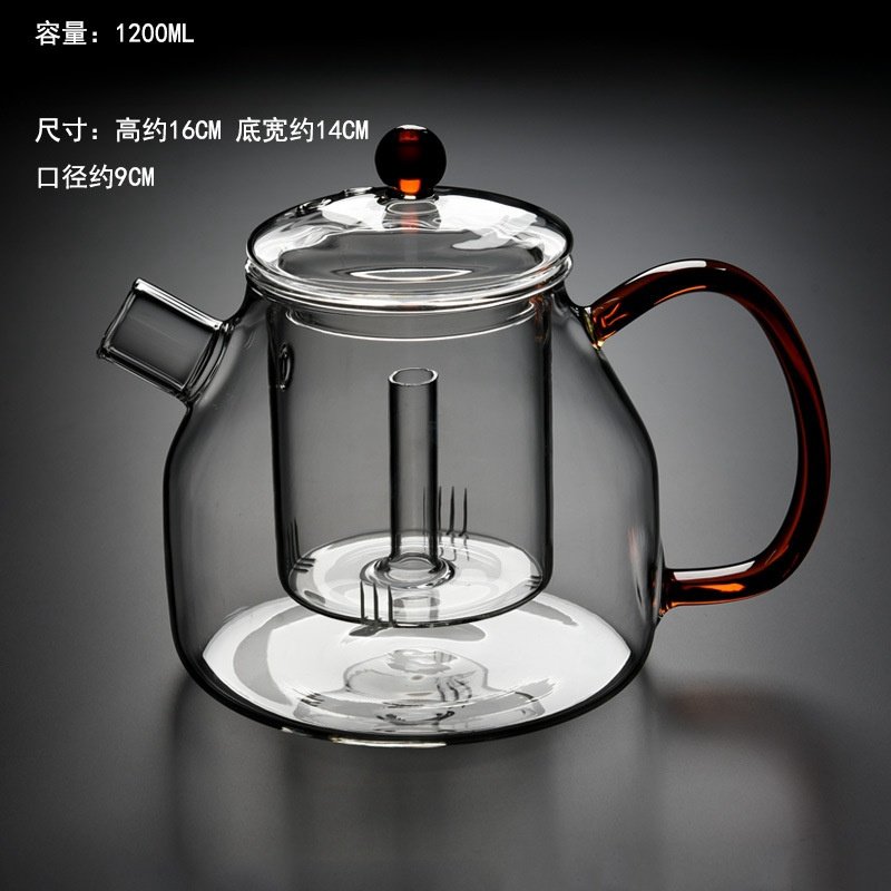 40.6 Fl Oz Large Capacity Borosilicate Glass Teapot With Removable Infuser – A 40.6 Fl Oz Large Capacity Borosilicate Glass Teapot With Removable Infuser - A