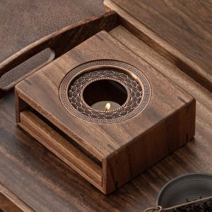 Black And Golden Modern Sleek Teapot Candle Warmer