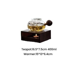 6.8 Fl Oz Antique Teal Ceramic Teapot With Candle Warmer
