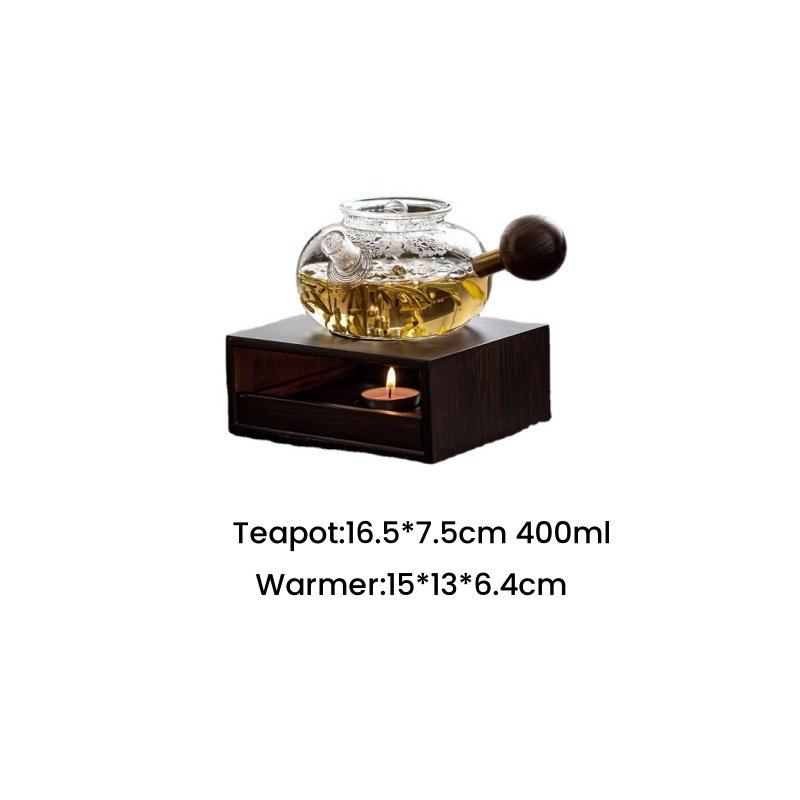 6.8 Fl Oz Antique Teal Ceramic Teapot With Candle Warmer 6.8 Fl Oz Antique Teal Ceramic Teapot With Candle Warmer