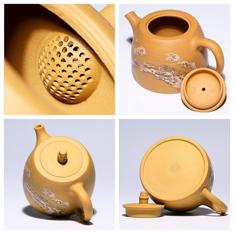 16.7 Oz Large Snow Mountain Golden Clay Authentic Chinese Yixing Zisha Teapot 16.7 Oz Large Snow Mountain Golden Clay Authentic Chinese Yixing Zisha Teapot