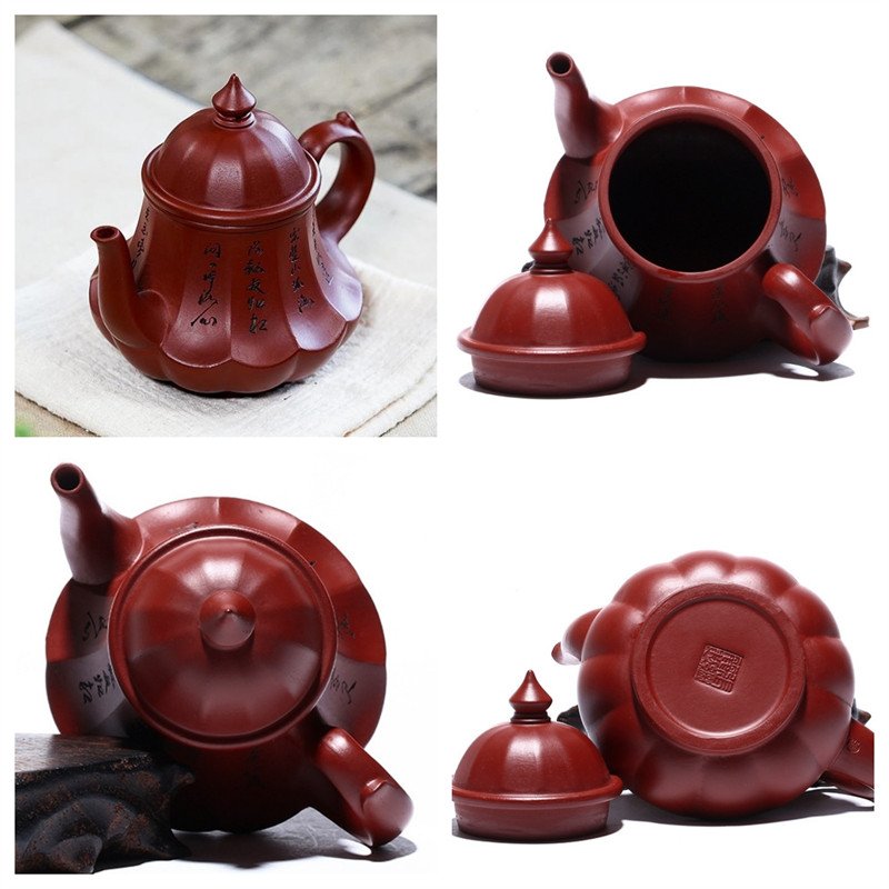 7.4 Oz Antique Lamp Shape Handmade Chinese Yixing Zisha Clay Teapot With Maker’s Marks 7.4 Oz Antique Lamp Shape Handmade Chinese Yixing Zisha Clay Teapot With Maker's Marks