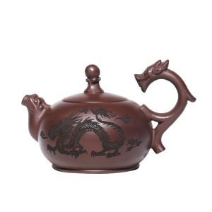 10.1 Oz Authentic Handmade Vintage Chinese Zisha Yixing Clay Teapot With Dragon Handle