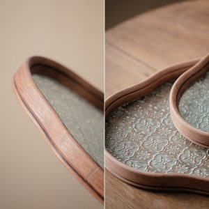 Dried Glass Gongfu Tea Tray With Crabapple Flower