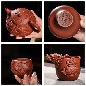 Best Dragon Theme Chinese Yixing Clay Zisha Tea Set For Sale