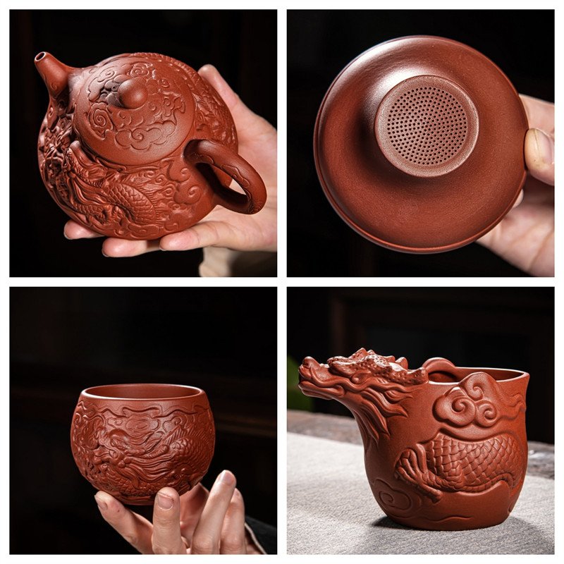 Best Dragon Theme Chinese Yixing Clay Zisha Tea Set For Sale Best Dragon Theme Chinese Yixing Clay Zisha Tea Set For Sale