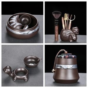 Winter Plum Blossom Theme Yixing Purple Clay Chinese Zisha Tea Set