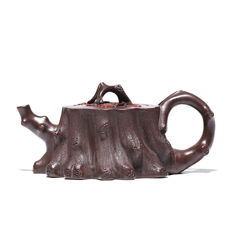 8.1 Oz Rare Old Fashion Tree Stump Real Chinese Yixing Zisha Clay Teapot With Marks 8.1 Oz Rare Old Fashion Tree Stump Real Chinese Yixing Zisha Clay Teapot With Marks