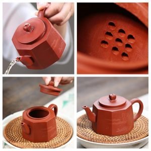 6.1 Oz Vintage Eight Sides Antique Chinese Zisha Yixing Clay Teapot With Maker's Marks
