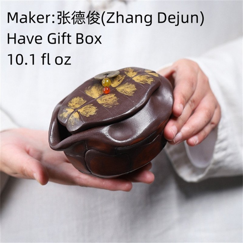 10.1 Oz Rare Antique Tortoise Shell Handmade Yixing Clay Zisha Chinese Teapot For Sale 10.1 Oz Rare Antique Tortoise Shell Handmade Yixing Clay Zisha Chinese Teapot For Sale