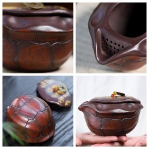 10.1 Oz Rare Antique Tortoise Shell Handmade Yixing Clay Zisha Chinese Teapot For Sale